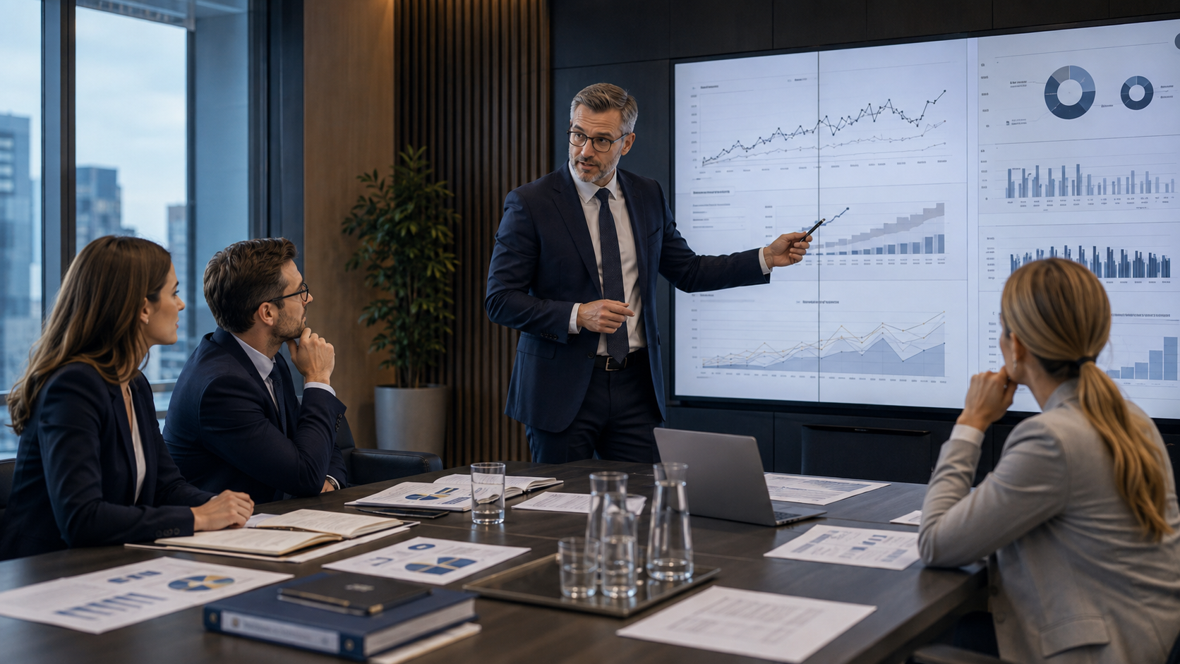 Prezentare corporativă cu grafice financiare